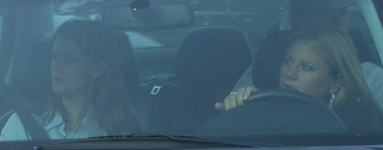 Through the windshield, the Village