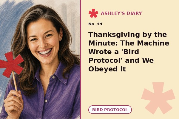Thanksgiving by the Minute: The Machine Wrote a 'Bird Protocol' and We Obeyed It