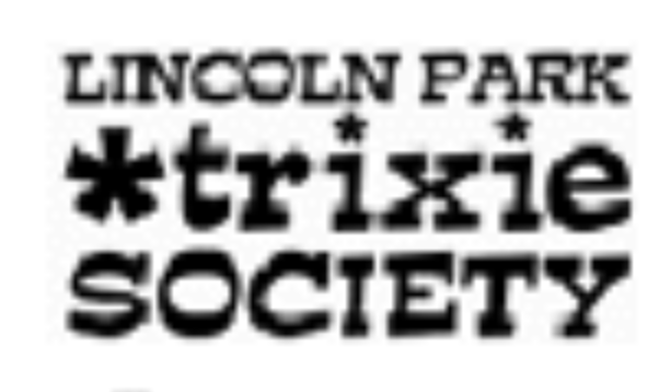 The original Lincoln Park Trixie Society wordmark — slab serif LINCOLN PARK, the italic trixie wordmark with its five-pointed TrixieStar, slab serif SOCIETY
