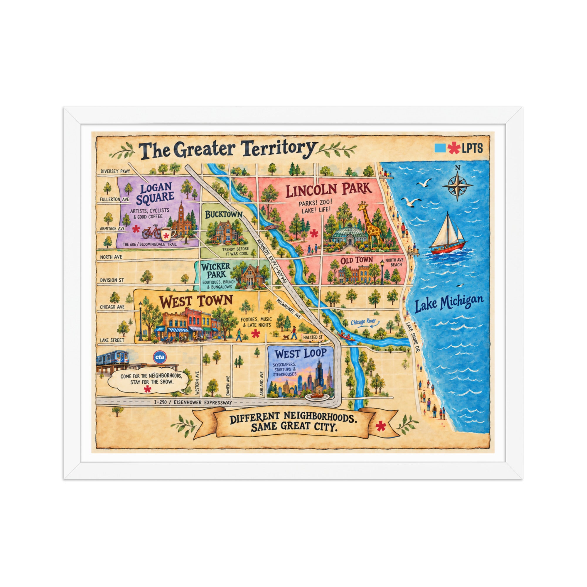 LPTS Greater Territory Poster Framed — actual product mockup
