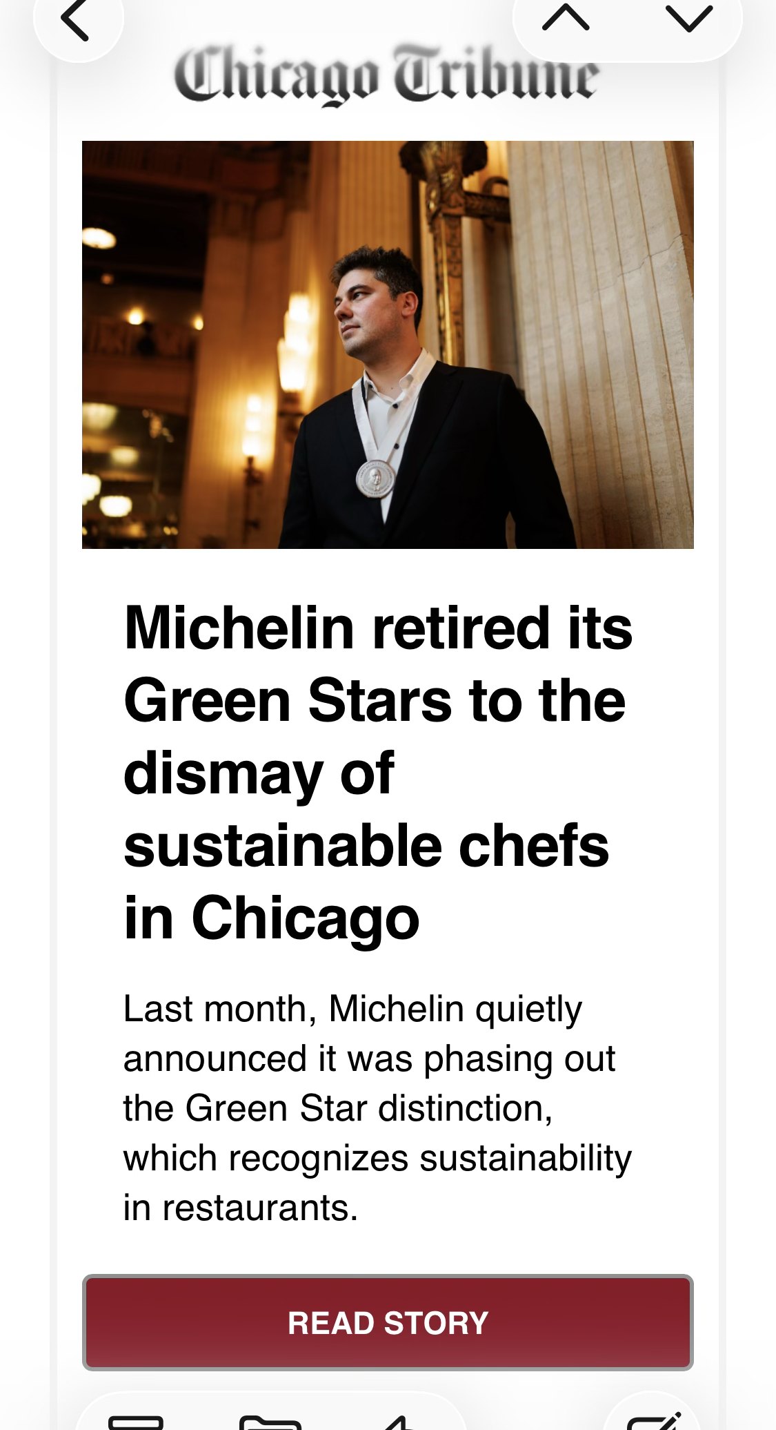 Chicago Tribune report that Michelin is retiring its Green Star